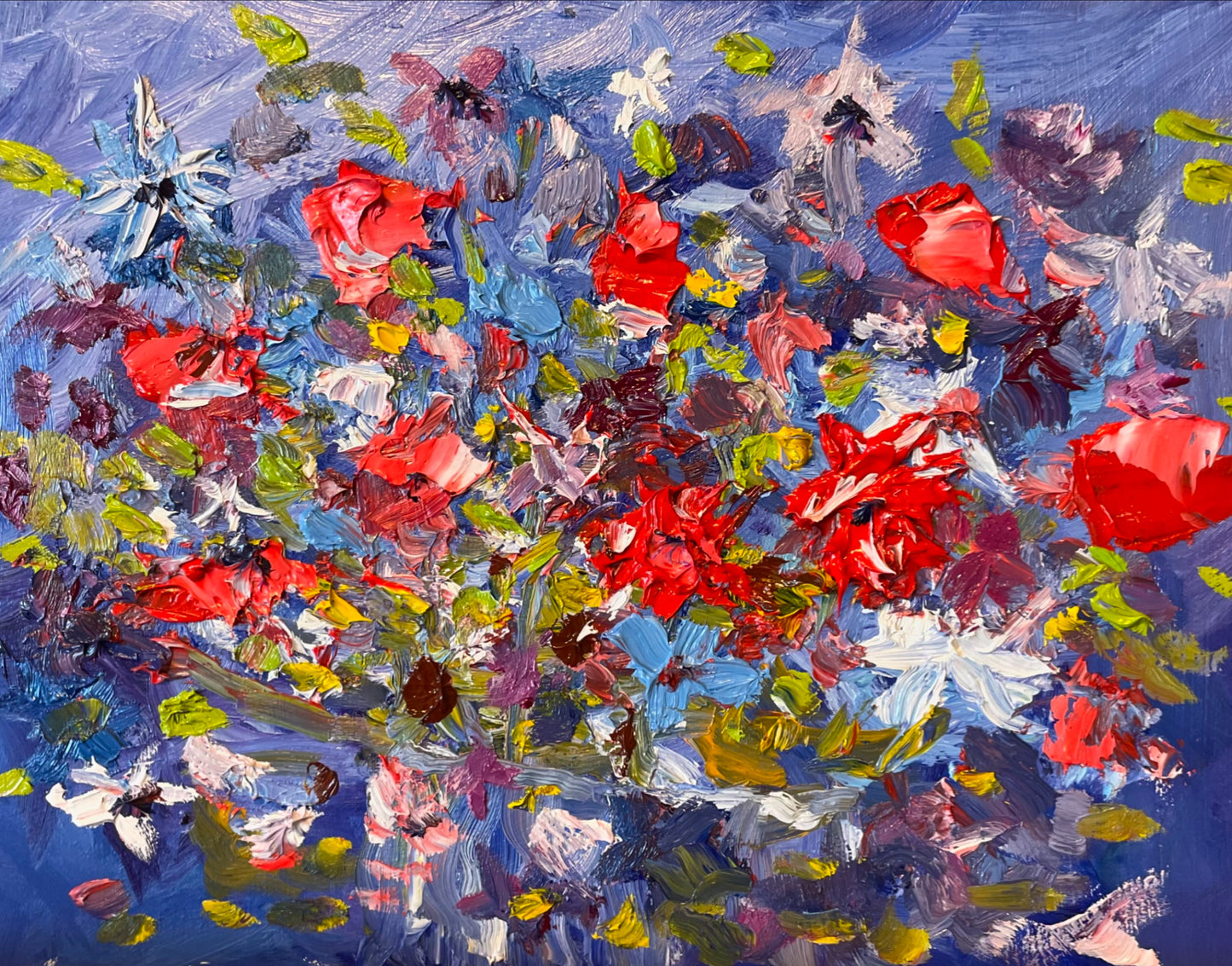Abstract red flowers